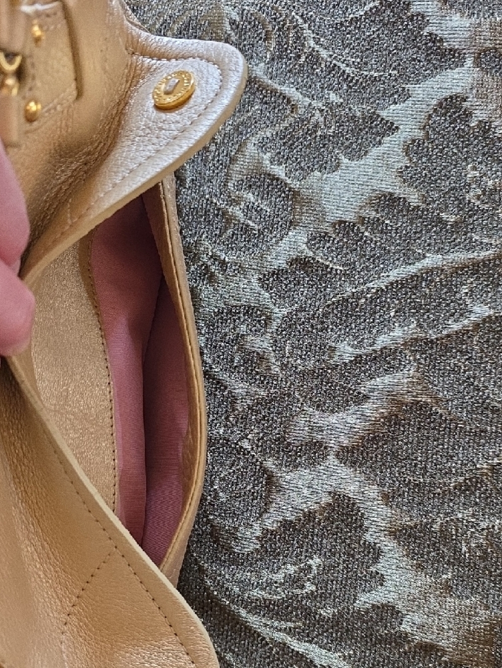 Cole Haan Blush Beige Leather Shoulder Bag with Gold Hardware - Picture 15 of 15